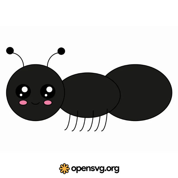 Black Ant Cute Animal Character