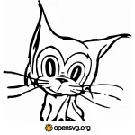 Cute Cat Animal, Cartoon Animal Character Svg vector