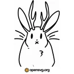 Cute Rabbit Jackalope Svg vector