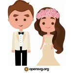 Cartoon Married Couple Character Svg vector