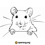 Cute Rat Animal, Outlined Animal Illustration Svg vector