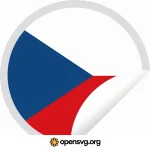 Czech Country Sticker Flag Svg vector