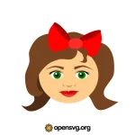 Little Girl With A Bow Svg vector