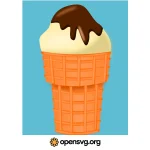 Ice Cream With Chocolate On Top Svg vector