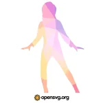 Dancing Girl Move Silhouette Triangle Svg vector
