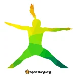 Dancer Jumping Silhouette Triangle Svg vector