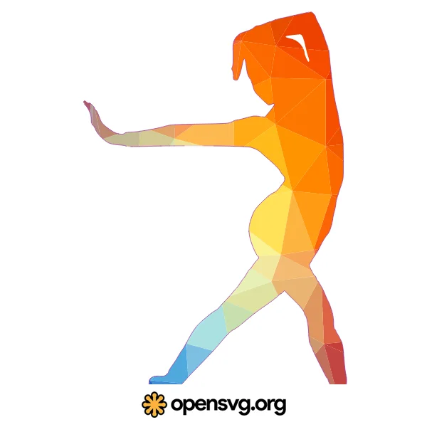 Dancer Girl Colorful Triangle Silhouette