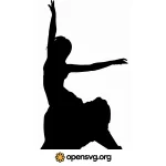 Dancing Female Silhouette Svg vector