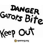 Danger Keep Out Text Svg vector
