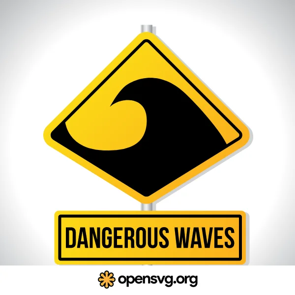 Warning Sign Board Dangerous Waves