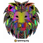 Decorative Chromatic Lion Head Svg vector
