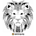 Sketch Of Lion Head Art Decoration Svg vector