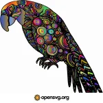 Parrot Animal In Poly Prismatic Pattern Svg vector