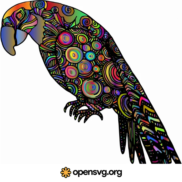 Parrot Animal In Poly Prismatic Pattern