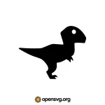 Silhouette Baby Dinosaur, Cartoon T Rex Dinosaur Svg vector