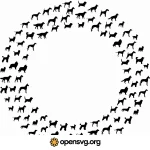 Silhouette Dog Circle Background Svg vector