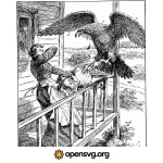 Illustration Eagle Attack A Kid Svg vector