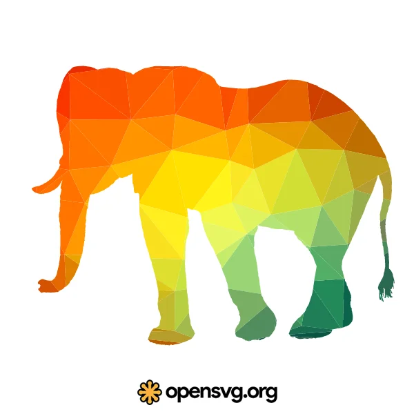 Elephant Colorful Triangle Silhouette