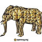 Golden Elephant Animal Decorative Svg vector