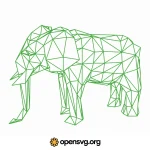 Elephant Low Poly 3d Wireframe Svg vector