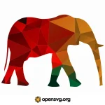 Silhouette Elephant Colorful, Polygon Elephant Animal Svg vector