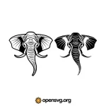 Elephant Stencil Silhouette Svg vector