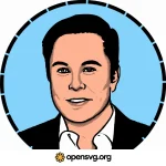 Elon Musk Cartoon Portrait Svg vector
