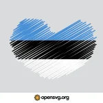 Estonian Flag In Heart Shape Svg vector