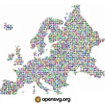 Europe Map Mosaic Pattern Svg vector