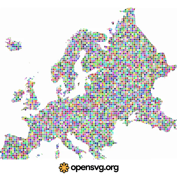 Europe Map Mosaic Pattern