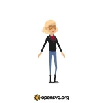 Blond Female Character Svg vector