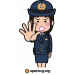 Female Police Officer Svg vector