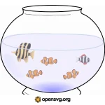 Fish In A Sphere Fishbowl Svg vector