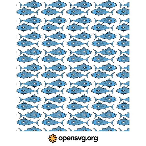 Blue Fish Seamless Pattern Background