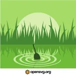 Fishing On Water Landscape Svg vector
