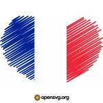 France Heart Flag Svg vector