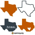 Texas Flag, County Map Svg vector