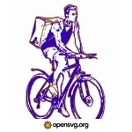 Food Delivery Man On Bicycle Svg vector
