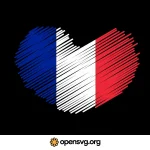 French Heart Flag Svg vector