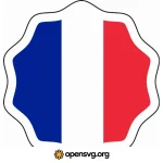 French Flag Badge Svg vector
