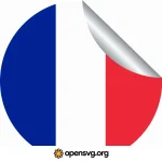 French Flag Sticker Icon Svg vector