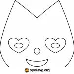 Funny Outlined Cat Face Svg vector