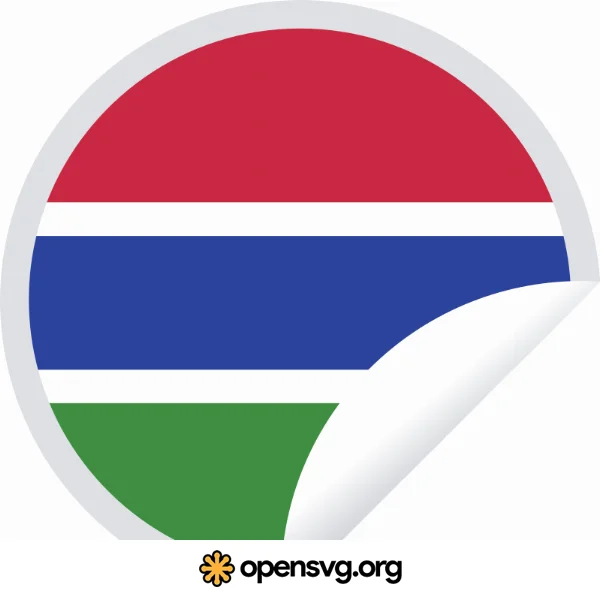 Gambia Country Flag, Round Sticker Shape