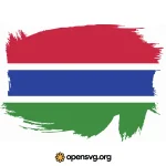 Gambia Country Map Flag Svg vector