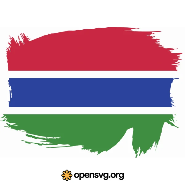 Gambia Country Map Flag