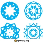 Geometric Start Snowflake Shapes Svg vector