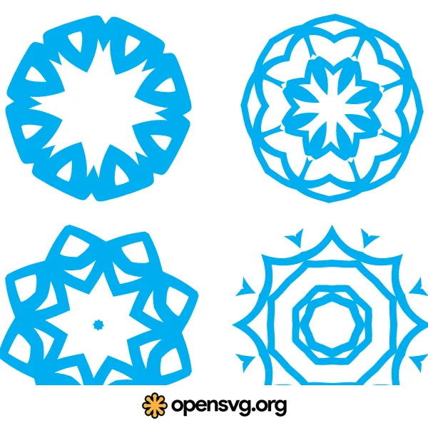 Geometric Start Snowflake Shapes