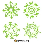 Geometric Snowflake Green Shape Svg vector