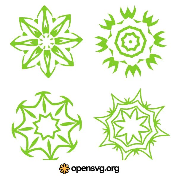 Geometric Snowflake Green Shape