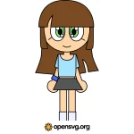 Chibi Girl Cartoon Character Svg vector